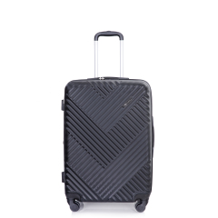 Expandable 3 Piece Luggage Sets PC Lightweight Suitcase with Two Hooks, Spinner Wheels, TSA Lock, (20/24/28), Black